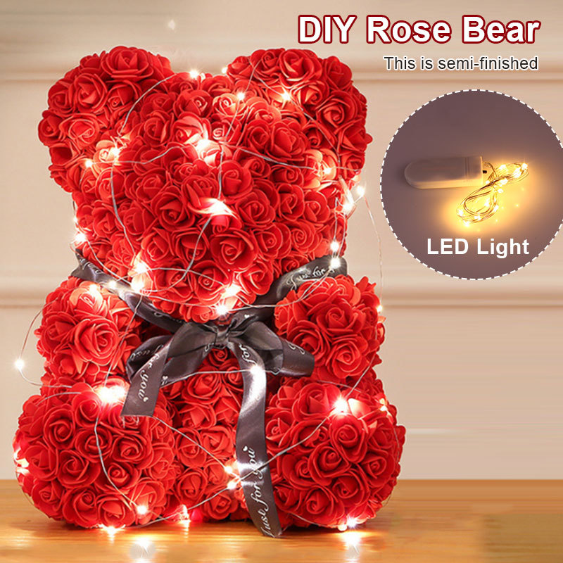 valentines romance rose bear